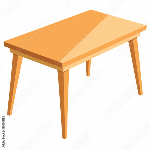Wooden table with four legs, positioned on a plain white background, showcasing its design and craftsmanship.