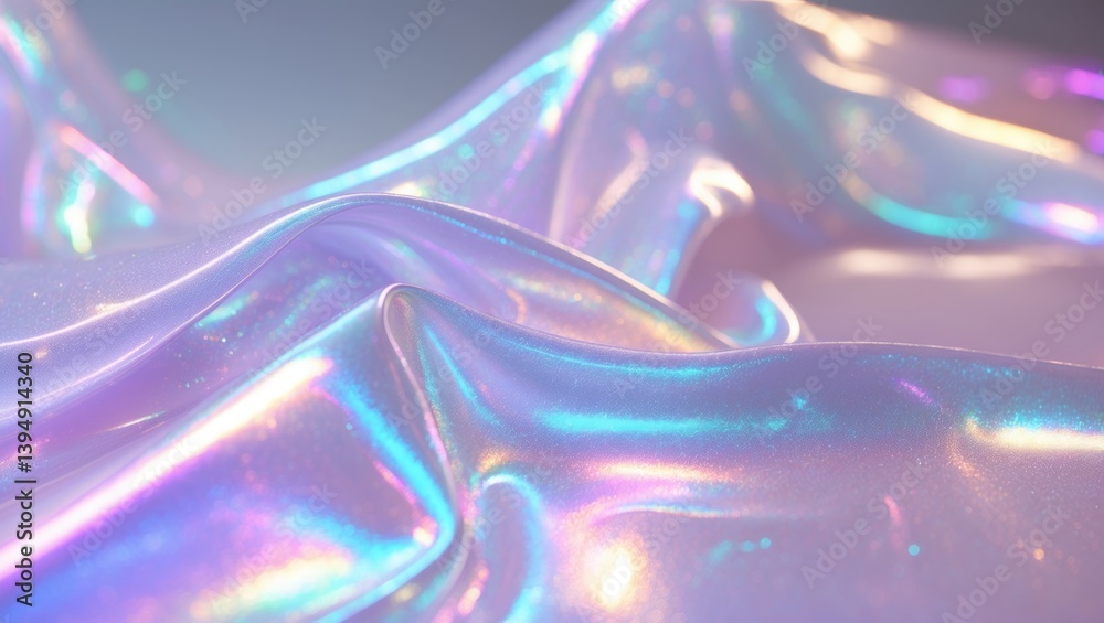 Fototapeta premium Holographic texture. Iridescent backdrop. Neon-colored hologram gradient. Foil