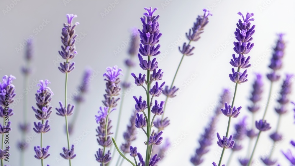 Naklejka premium Isolated therapeutic herbs: lavender flowers on white