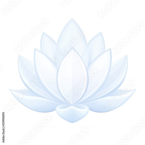 Obraz na płótnie A serene white lotus flower with delicate petals, symbolizing purity and tranquility, isolated on a clean background. w salonie