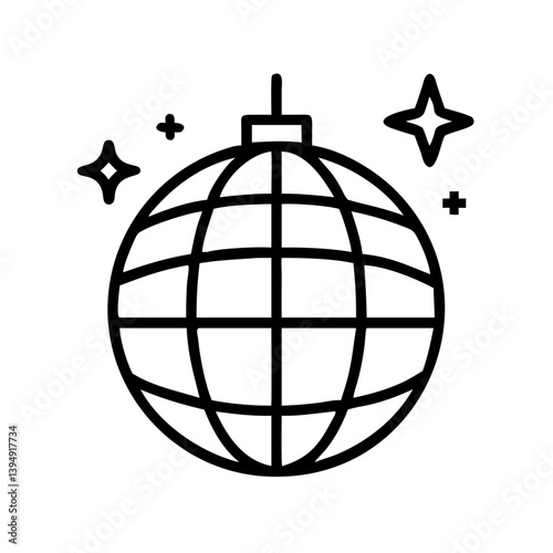Disco ball party celebration vector icon illustration for night club and dance event decoration design