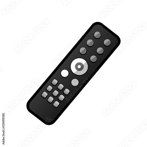 Black remote control for TV isolated on white background