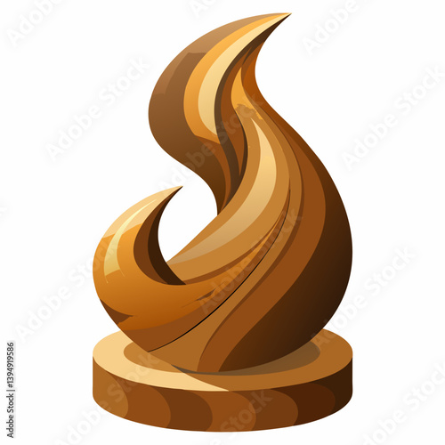Wooden award featuring a sleek, curved design, symbolizing achievement and excellence.