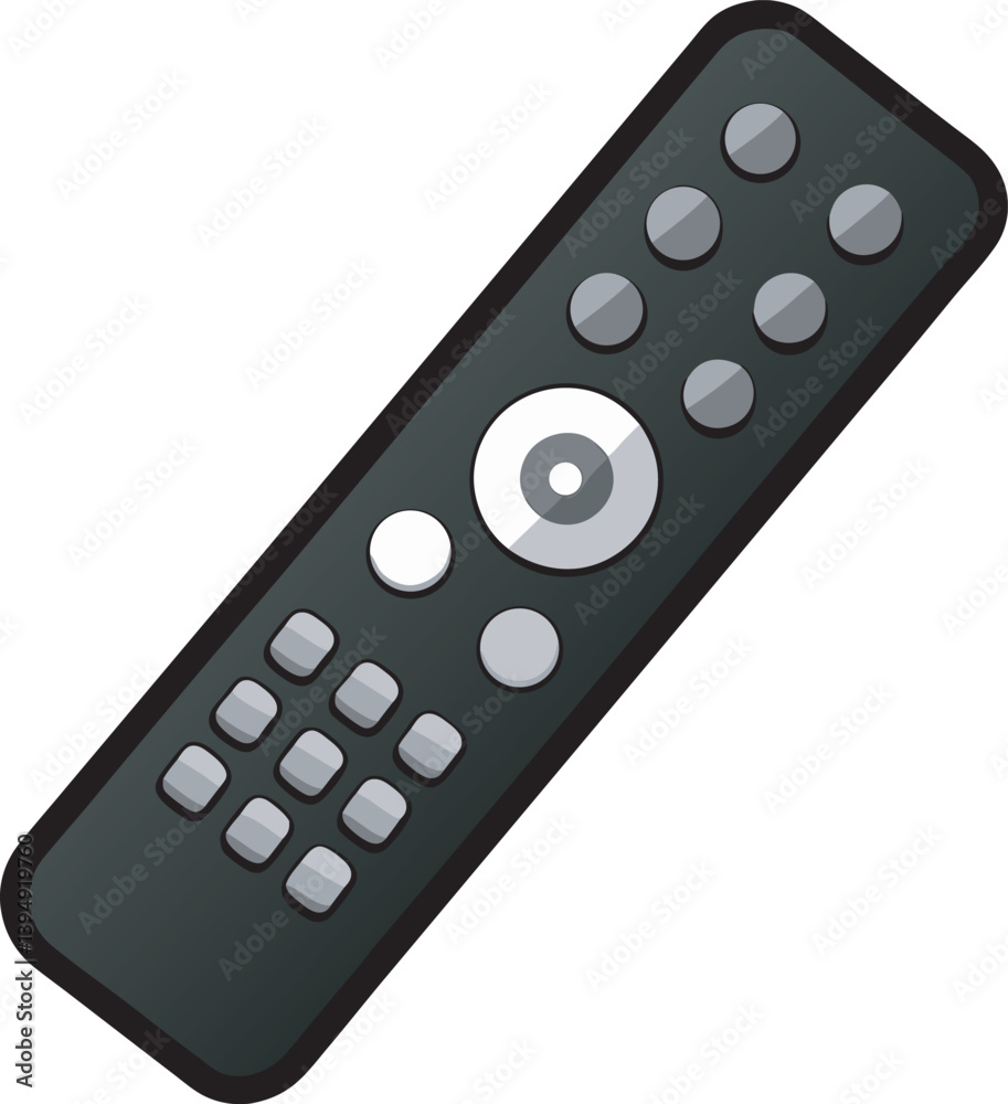 Black remote control for TV isolated on white background Black remote control for TV isolated on white background