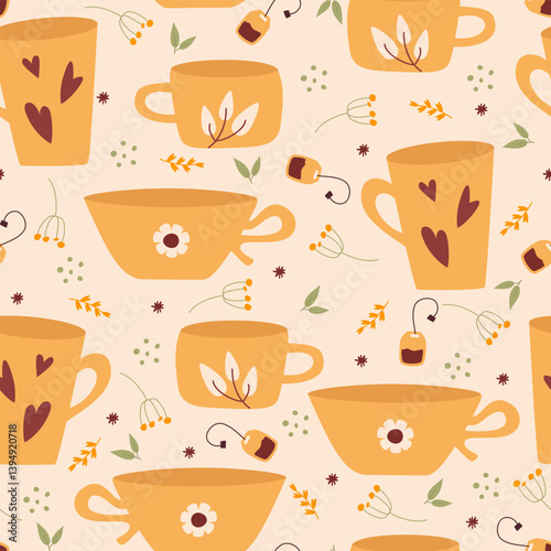Charming ceramic tea goodies: teapots, cups, and vintage-style mugs, plus funky patterned tea cups and mugs in vectors. Perfect designs for tea lovers and cozy kitchen vibes!
