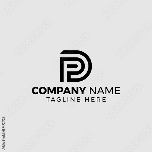 PD Monogram Logo – Modern Black and White DP Letter Logo Design