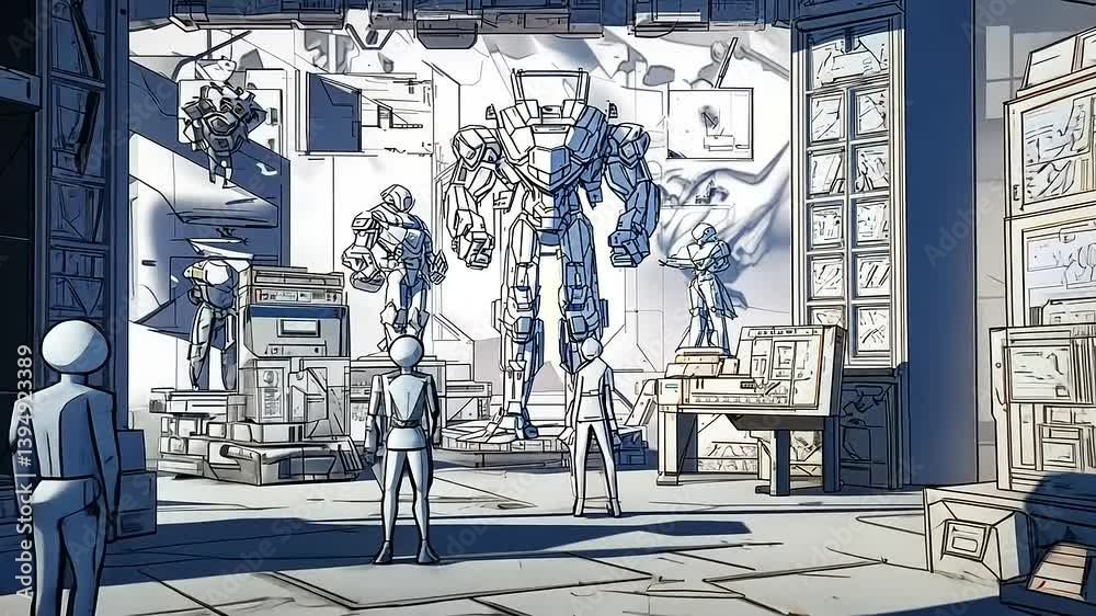 Futuristic Robot Workshop: A Gathering of Giant Mechas