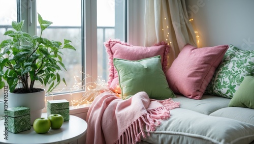 Stylish flat interior with a snug corner next to the window