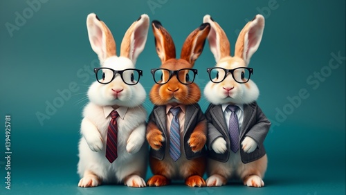 Diverse Team of Bunnies in Professional Attire – Office Diversity Training & HR Presentation Template