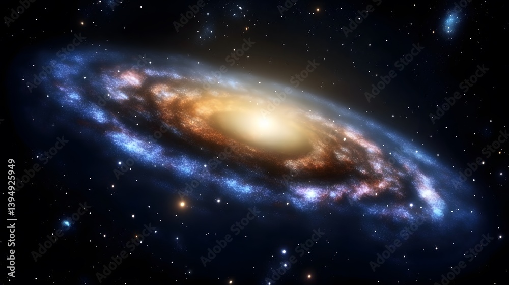 Fototapeta premium Stunning Spiral Galaxy in Deep Space, Cosmic Nebula, Starry Night