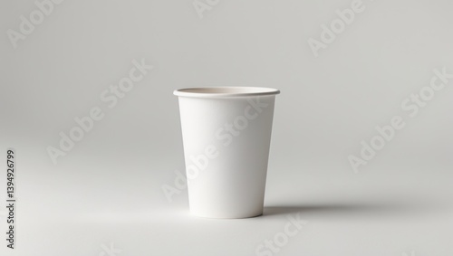 Isolated White Paper Cup on White Background