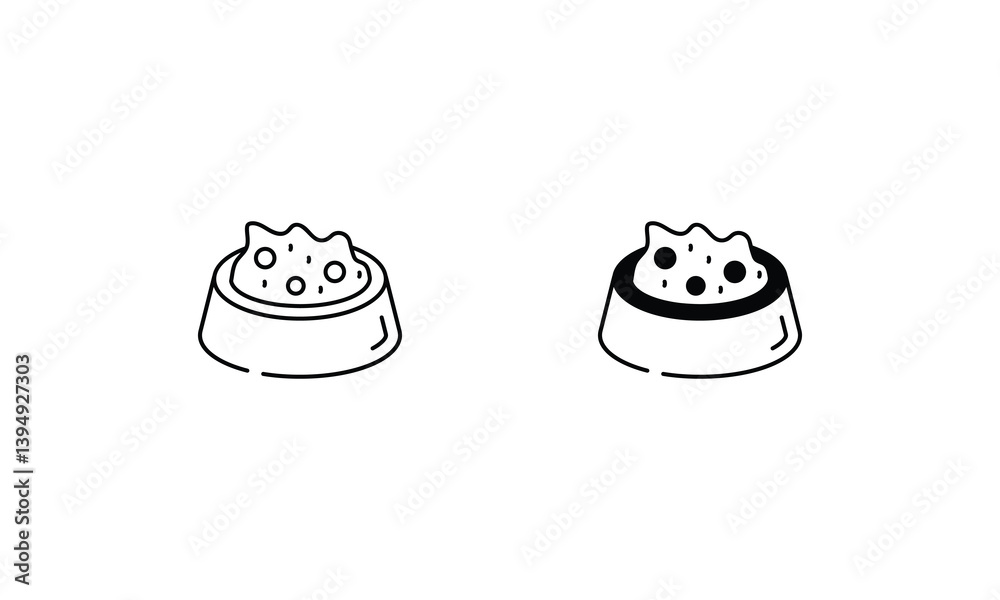Pet Bowl icons set vector stock illustration Pet Bowl icons set vector stock illustration