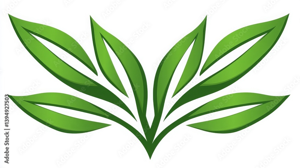 Fototapeta premium Vibrant Green Leaves Design Illustration Perfect for Eco Logos and Nature Themes