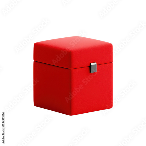 A vibrant red cube shaped storage container with a simple lid design perfect for organizing and storing small items in a minimalist modern setting