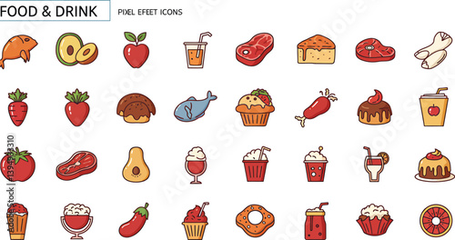 set of vegetables, set of different kinds of vegetables, set of vector icons, food vectors icons sets, drinks icons sets