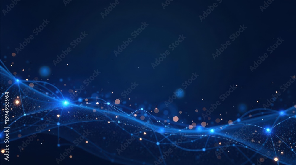Abstract Blue Network Connections Digital Data Flow Visualization for Technology Background Abstract Blue Network Connections Digital Data Flow Visualization for Technology Background
