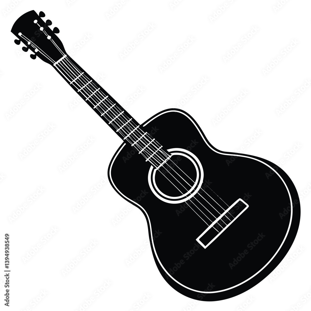 Obraz premium acoustic guitar vector illustration