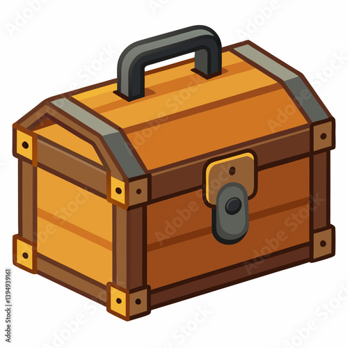 wooden box isolated on white