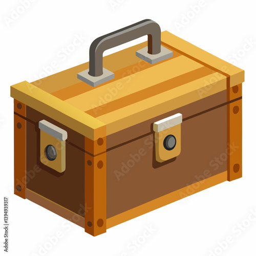 wooden box isolated on white