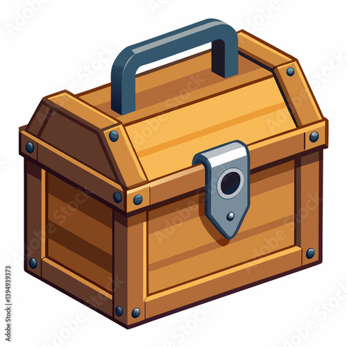wooden box isolated on white