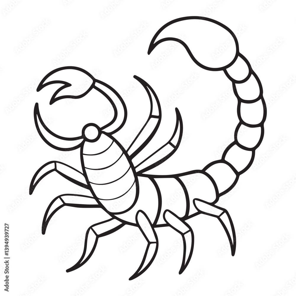 Obraz premium coloring page vector illustration of cartoon crab