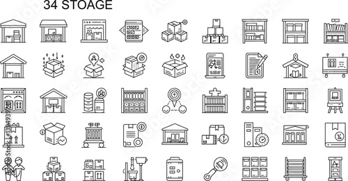 real estate icons set, VECTORS ICONS SETS OF STORAGE ICONS,