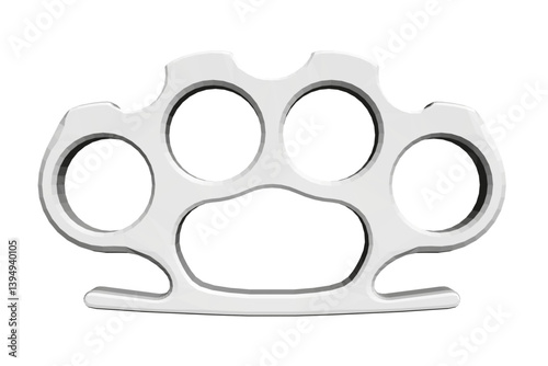 A white Brass knuckles. The fist is a symbol of strength and power