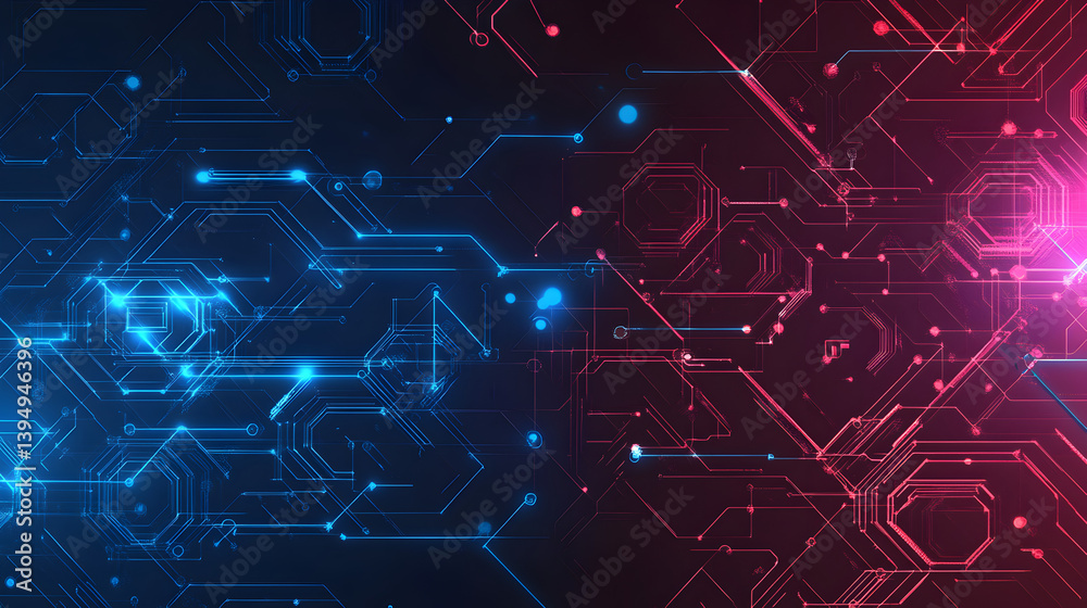 Obraz premium background with geometric shapes and artificial intelligence patterns 