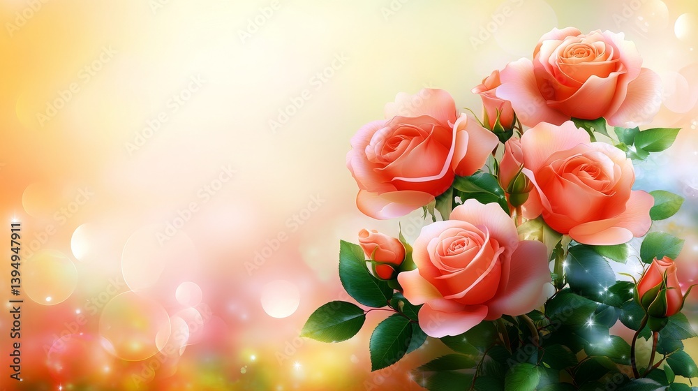 Soft pink roses create a gentle romantic backdrop Soft pink roses create a gentle romantic backdrop