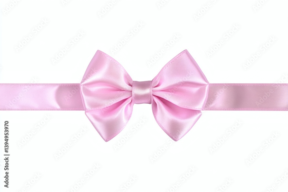 Pink satin ribbon bow, gift, isolated, white background Pink satin ribbon bow, gift, isolated, white background