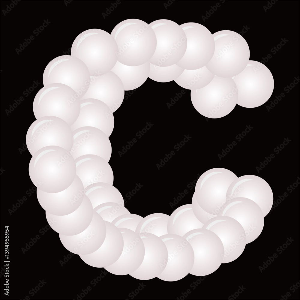 Obraz premium bubble or balloon shape forms the font.