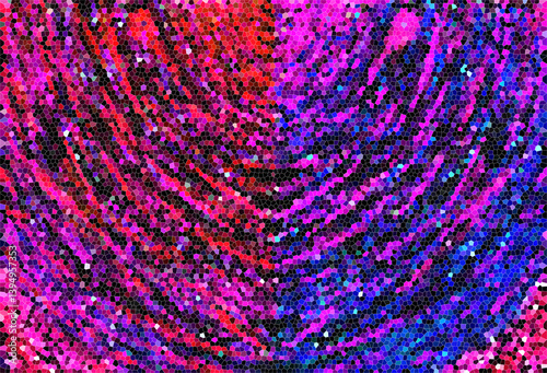 Mosaic, symmetrical, airy radial pattern. Abstract background. Copy space. Illustration. photo