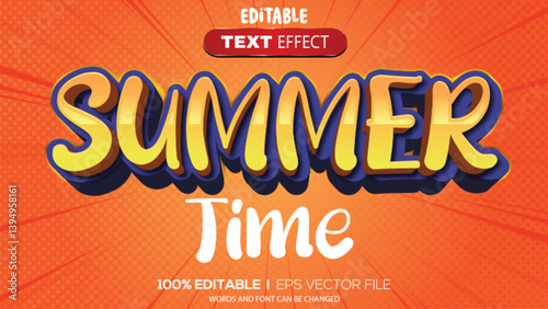 3d text effect summer time theme