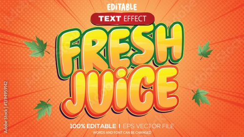 3d text effect fresh juice theme