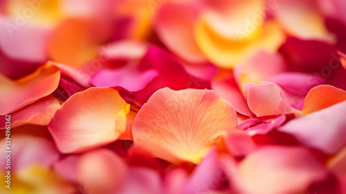shot of swirling colorful petals creating a dreamy natural texture 
