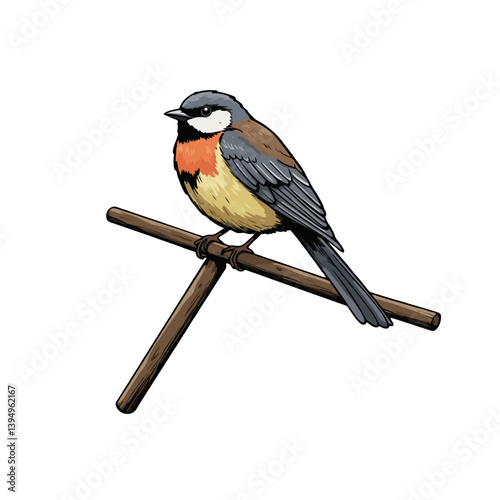 Great Tit Perched on a Branch