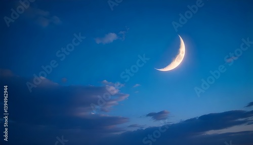  Close-Up of a Waxing Crescent in a Blue Sky