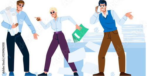 stress conflict panic office vector