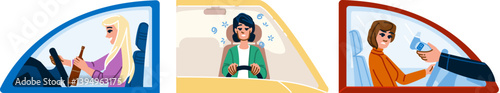 arrest drunk driver woman vector