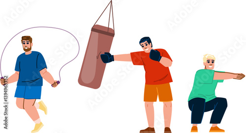 nutrition fat man training vector
