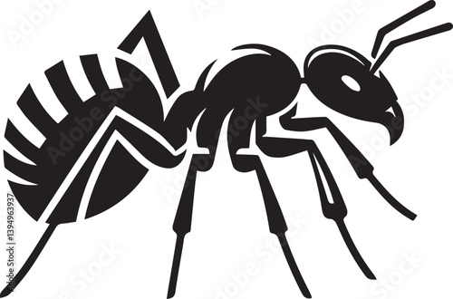 Carpenter Ant Vector | Black Ant Silhouette Clipart Illustration	