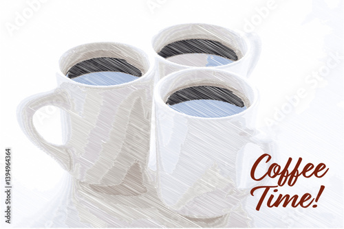 コーヒーが入ったコーヒーカップのイラストと、コーヒーをゆっくり楽しむ、Coffee Time（コーヒー時間）をイメージしたロゴマーク
