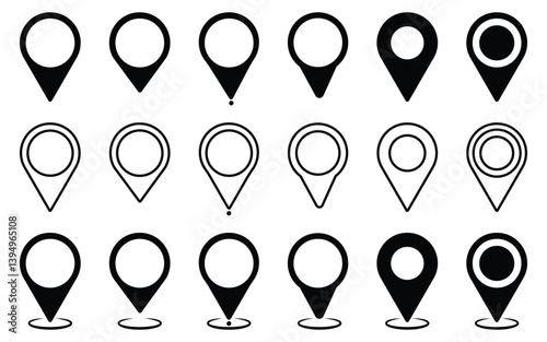 Free Download Set of Location pin icons, Modern map markers, Location mark icons, Map Marker of vector Illustration. - GFXLoad