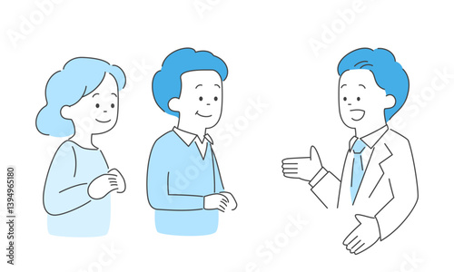 患者に説明する医師のイラスト　ベクター
