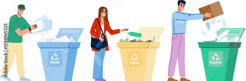 composting sorting trash vector
