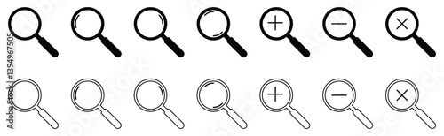 Search icons set, Glass vector icon, search magnifying glass icon set ,of vector illustration. 