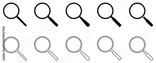 Search icons set, Glass vector icon, search magnifying glass icon set ,of vector illustration. 