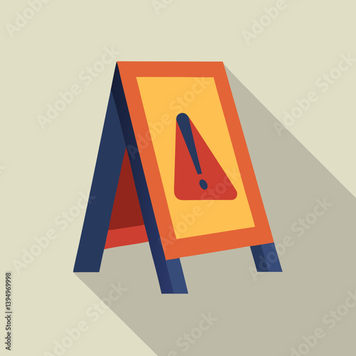 Sign featuring an exclamation mark on a bright background, indicating caution or important information.