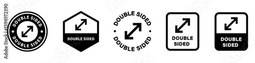 Vector signs for product information label - Double Sided. Stamps for box or container.