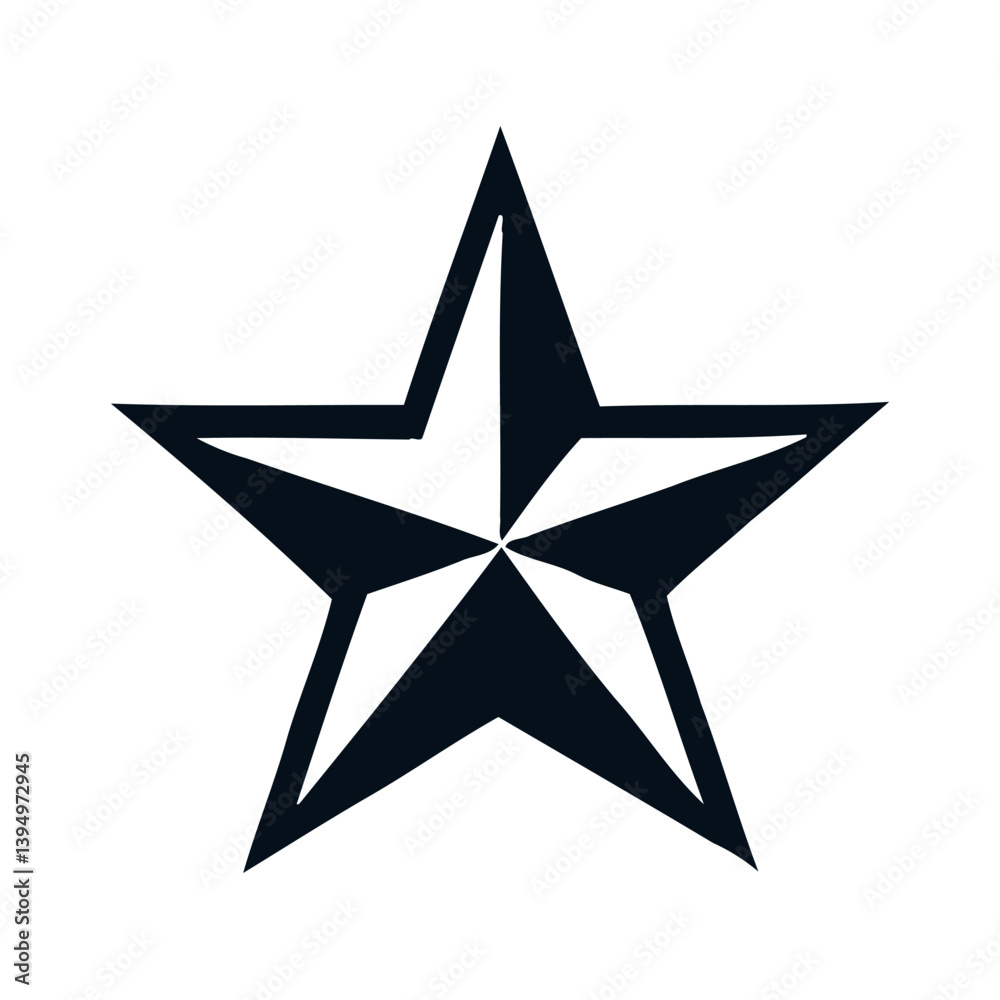 Fototapeta premium silver star isolated on white